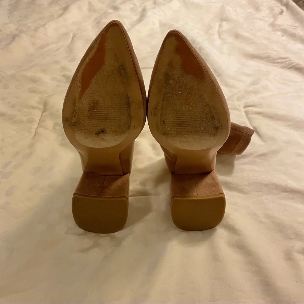 EUC Steve Madden Respect Sock Booties Taupe Beige 7